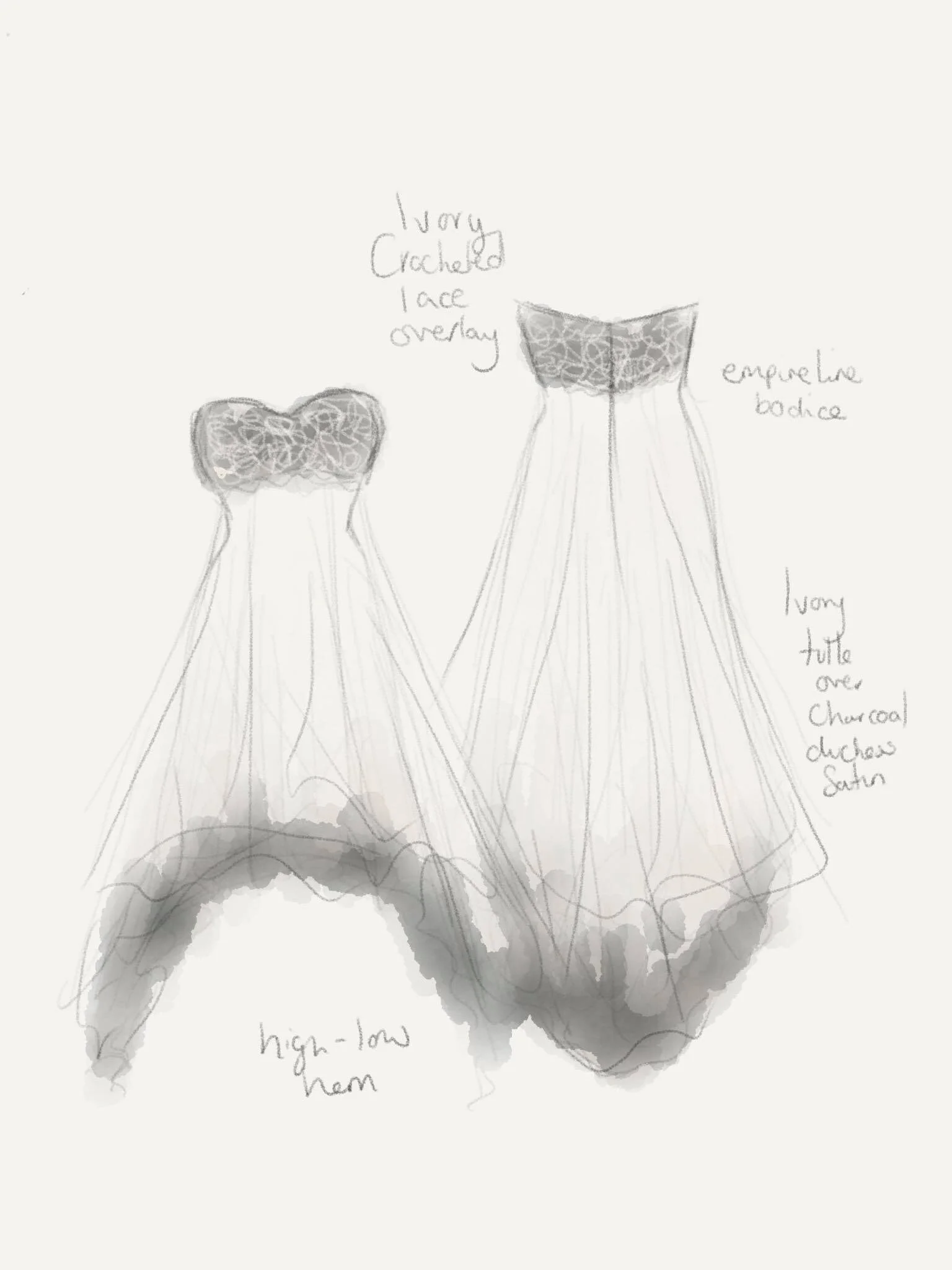 Custom wedding dress clearance sketch